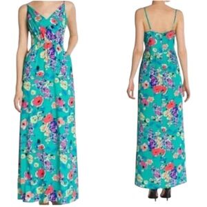 Yumi Kim - Floral Maxi Dress Green Multicolor Floral Spaghetti Strap Sz Xs